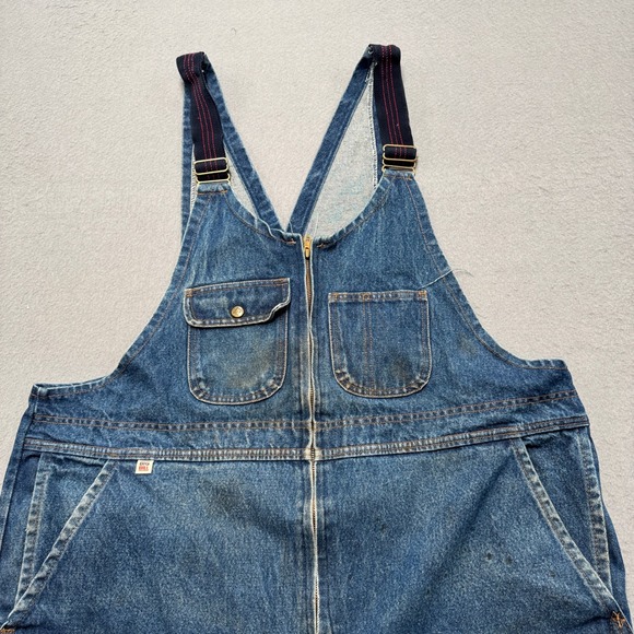 Big Bill Other - Big Bill Denim Bib Overalls Men's 48 Blue Distressed Workwear Dungarees Canada
